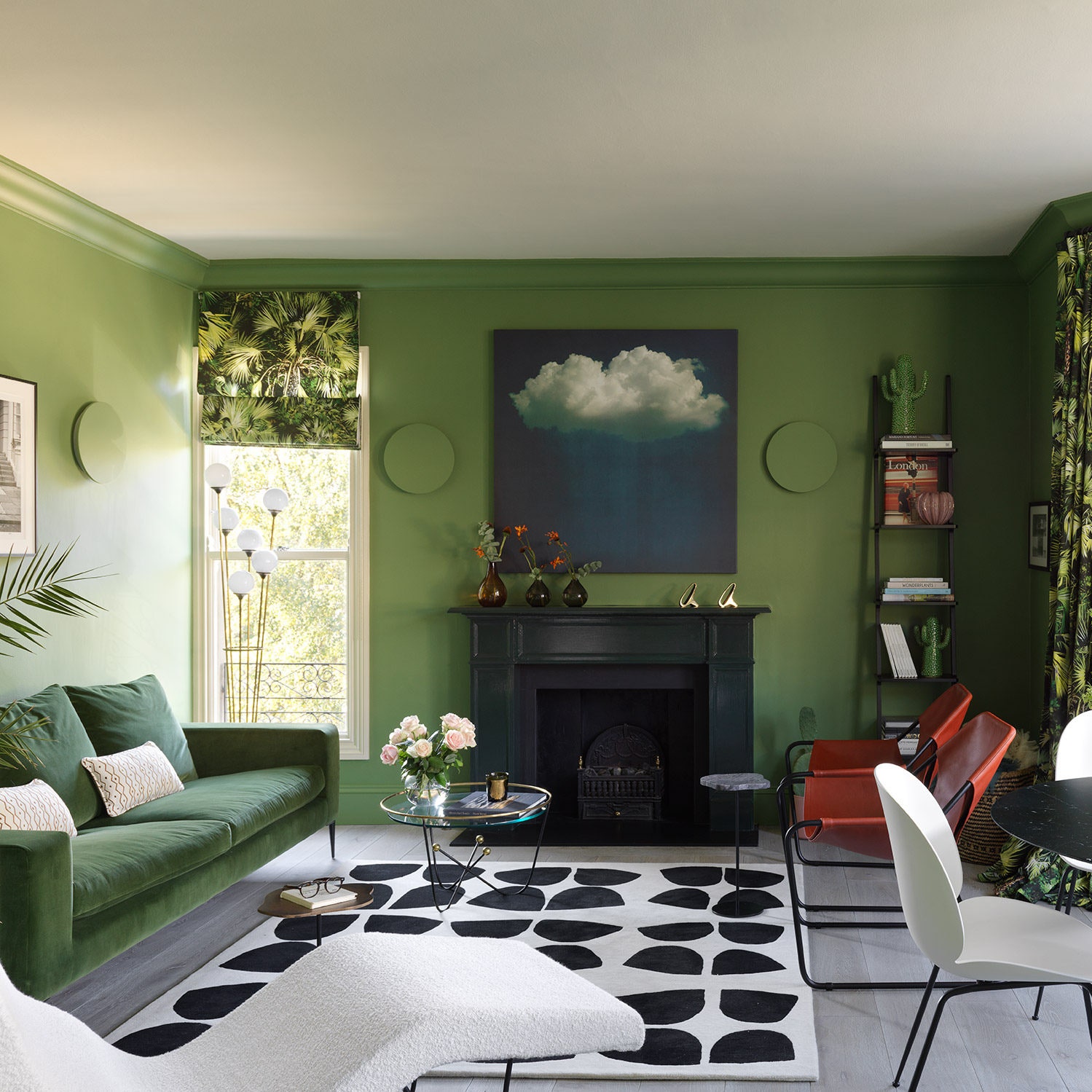 Интерьер гостиной в зеленом стиле